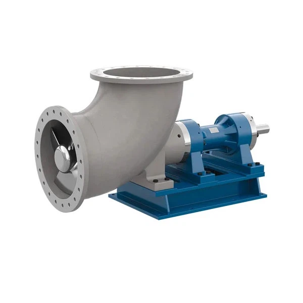 Axial flow elbow pumps